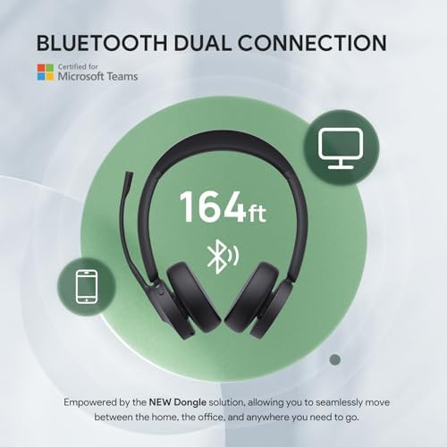 Yealink BH70 with Stand, Wireless Teams Headset with AI Mic Flip-to-Mute - Image 5