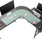 Vyaaa L Shaped Desk Mat, (39"+ 39") x 13" Corner Desk Mat, Green and Pink - Image 7