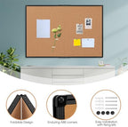 Extra Large Cork Bulletin Board 60" X 36", Foldable Notice Pin Board for Wall, Black Aluminum Framed 5'x3' Corkboard, Wall Mounted Noticeboard with 36 Push Pins for School, Home & Office - Image 6