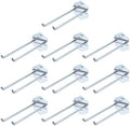 uxcell 10Pcs Metal Square Peg Board Hooks, 5.9" Heavy Duty Exhibition Display Hooks Square Hole Peg Double Rod for 3/8" Spaced Pegboards, Retail Shelf Rack Hook, Silver by uxcell