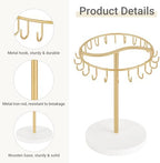Dahey Keychain Holder Display Stand for Vendor, 22 Hooks Organizer for Desk and Rotating Necklace Holder, Metal Jewelry Display Stand with 22 Hooks - Image 4