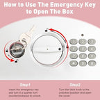 KYODOLED Pink Safe Box with Digital Keypad Lock, Lock Box with Code for Personal Items, Metal Security Box for Cash, Passport, Jewelry, Ideal for Home, Office, Garage Sale, 11.8'' x 9.4'' x 3.5'' - Image 5