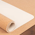 Cork Leather Desk Mat, Dual-Sided Desk Pad, Desk Pad Office Desk Mat, Waterproof Large Mouse Pad, Desktop Writing Pad Desk Accessories for Home Office (90 * 45cm,Beige) by XIEMINLE