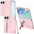 for iPhone Ultra Case with Pen Holder & Stylus & Finger Strap Pink by YQODSZ