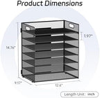 7 Tier Paper Organizer for Desk with Mesh Letter Trays and Handle 2 Pack - Image 2