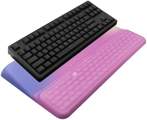 Computer Keyboard Stand with Wrist Rest, Ergonomic Tilted Keyboard Holder - Keyboard Riser with Wrist Pad - Keyboard Tray Support for Office Home - Starry Pink by KEPUTAIER