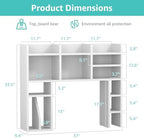 NUTIKAS White Desk Hutch Dorm with Shelves and File Organizer - 37" Wood Desktop Hutch for College Room, Desktop Bookshelf for Computer Desk, Space Saving Bookshelf - Image 3