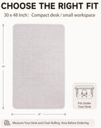 Funwheat Woven Office Chair Mat for Hardwood Floor, 30 x 48 in, Light Grey - Image 2