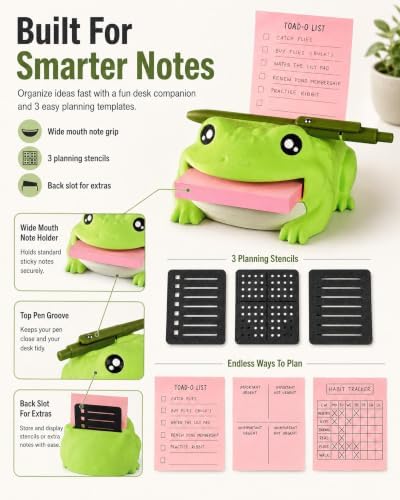 Note Toad Desk Organizer Sticky Note Holder With Three Templates - Image 7