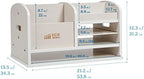 ECR4Kids Tabletop Supplies Storage Center Caddy, Classroom Essentials, White Wash - Image 2
