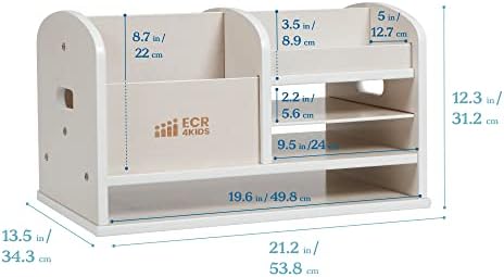 ECR4Kids Tabletop Supplies Storage Center Caddy, Classroom Essentials, White Wash - Image 2