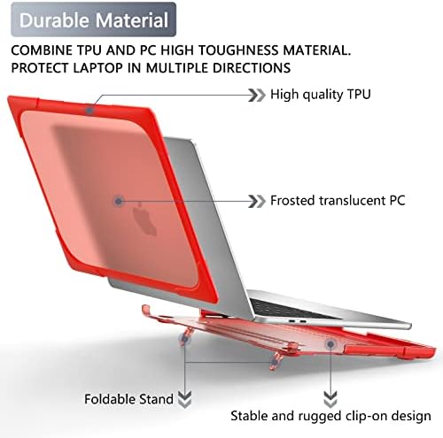 Batianda Heavy Duty Case for MacBook Air 13 Inch 2018-2020, Red - Image 4