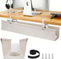 SHUWEI 48" Under Desk Cable Tray, Fabric No-Drill Mount, Off White by SHUWEI