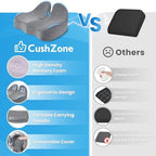 CushZone Ergonomic Seat Cushion, Sciatica Support for Chair, Light Grey - Image 6