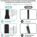 RAPTUROUS White Expandable Drawer Dividers (5" Tall, 13"-22" Long, 10 Pack - White) - Image 4