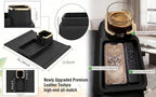 Luxury Gold Trim Couch Cup Holder Tray - Weighted Anti-Spill Midnight Black Silicone Sofa Armrest Organizer, Non-Slip Recliner Tray Table for Drinks, Remote, Phone - Fits Most Couch Arms - Image 4