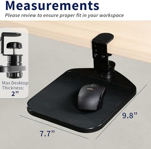 VIVO Black Clamp-on Mouse Pad Holder Platform, MOUNT-MS01A - Image 3