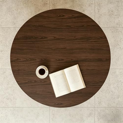 Round Table Mats - Can Be Used On Both Sides Waterproof and Easy to Clean Good Flatness Used for Dining Table(Walnut Wood Grain Dia.54Inch) by Zinkooat