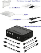 Charging Station for Multiple Devices, 110W 6 Port USB-C Fast Charger Station Dock for iPad iPhone Android Cell Phone Tablet, Family Multi-Device Organizer (6 Short Cables Included) - Image 4