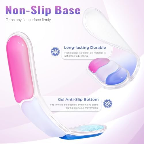 Ospelelf Mouse Pad with Wrist Rest Set Gel Ergonomic Keyboard Wrist Support Anti-Slip Rubber Bottom Office Women Desk Accessories for Computer, Laptop and Gaming, Pink and Blue - Image 4