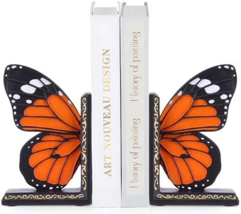 Epakh 2 Pcs Monarch Butterfly Book Ends Decorative Bookends by Epakh