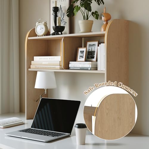 37" Wooden 3-Tier Desktop Bookshelf, Burlywood - Image 4