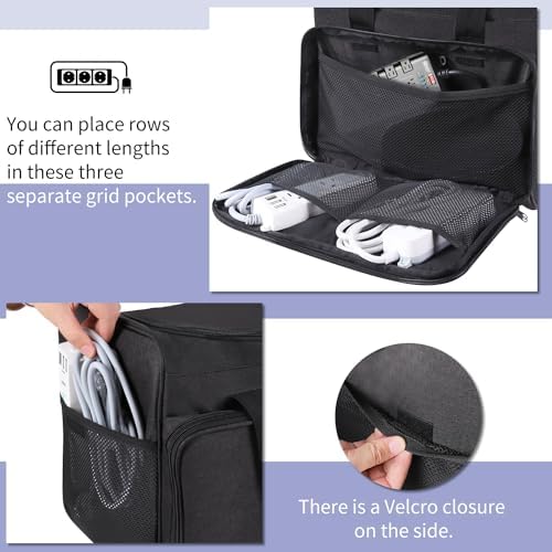 Cable Organizer Bag,Cable Management Box Cord Organizer Case - Image 2