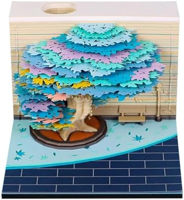 Time Piece Calendar, 2027 Desk Calendar, 3D Tear-Away Paper Carving Art Memo Pad Notepad Gift for Christmas Housewarming Desktop Decoration(with Calendar, Without Light) by Unknown