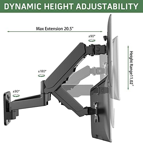 UPGRAVITY Dual Monitor Wall Mount for Two 17-32 inch Flat Computer Screens - Image 5