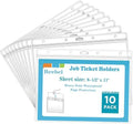 Beebel 10 Pack Job Ticket Holders 8 1/2" x 11" Waterproof Zip Page Protectors Heavy Duty Dry Erase Document Storage Shop Ticket Holders (Clear-Horizontal) by Beebel