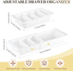 Expandable Deep Drawer Organizer Bins for Desk, White, 5 Pcs - Image 3