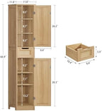 Iwell 66.9" Tall Bathroom Storage Cabinet with 2 Doors & 1 Drawer - Image 3