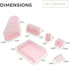 BLU MONACO Pink Desk Organizer Set | 6-Piece Metal Desktop Accessories | Mail Sorter Organizer Countertop | Letter Sorter for Desk | Mesh Pen Holder | Home Office or Dorm - Image 7