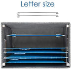 PRANDOM File Organizer Box - Set of 4 Collapsible Decorative Linen Filing Storage Hanging File Folders with Lids Office Cabinet Letter Size Navy Blue (14x9.3x10.8 inch) - Image 5