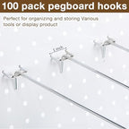 Shimeyao 100 Pcs Peg Board Hooks Stainless Steel Pegs,12 Inch,Silver - Image 3