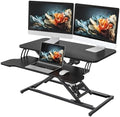 YIHAYO 32" Electric Standing Desk Converter, Adjustable Desk Riser, Black by YIHAYO