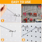 Shimeyao 200 Pcs Peg Board Hooks Stainless Steel Pegs,8 Inch,Silver - Image 5