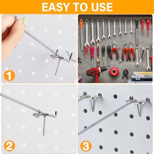 Shimeyao 200 Pcs Peg Board Hooks Stainless Steel Pegs,8 Inch,Silver - Image 5