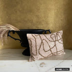 The HomeCentric Decorative Lumbar Pillow Cover Gold, 12"x22" (30x55 cm) Jacquard Foil, Bead, Sequins, Hand Embroidery Oblong Pillow Cover for Sofa, Couch, Outdoor, Abstract Modern - Astral Glow Gold - Image 4