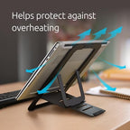 Kensington Adjustable Aluminum Laptop Stand for Desk, Ultra-Slim Lightweight Foldable Portable Notebook Holder, Anti-Slip Silicone Tablet Mount for 10"-17" Laptops and Tablets, Black K50428WW - Image 6