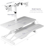 VIVO White 32 in Standing Desk Converter with Monitor Stand, DESK-V000K-M2W - Image 3