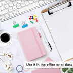 feela 15 Pack Pocket Small Notebooks Bulk, Mini Cute Memo Notepads Hardcover College Ruled Lined Journals with Pen Holder for Women Girls Office School, with 15 Black Pens, 3.5”x 5.5”, A6, Rose Pink - Image 4