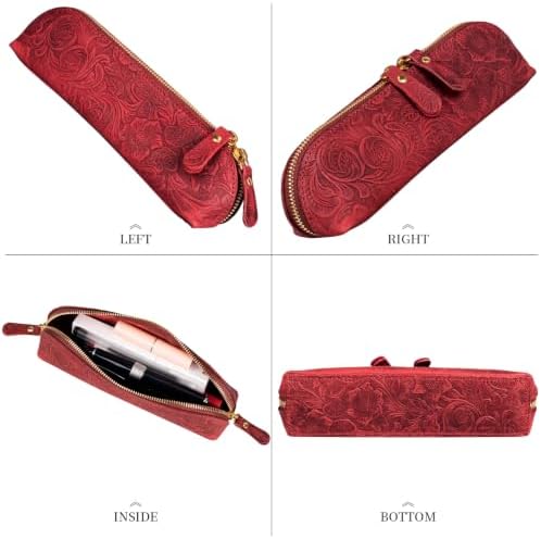 Gexmil Genuine Leather Pen Case, Hand-made Stationery Bag for Work Office - Image 4