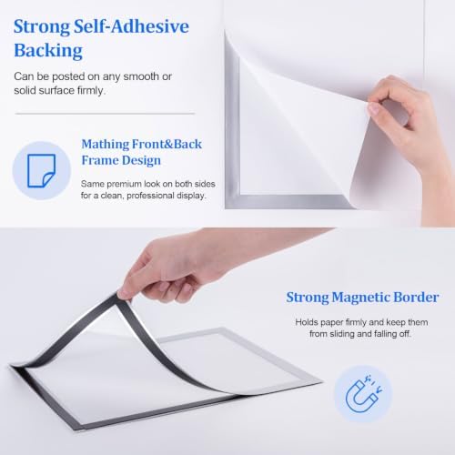 Self-Adhesive Magnetic Document Sign Holder 8.5X11'',Silver,Pack of 10 - Image 4
