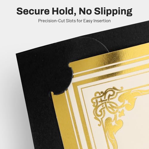SUNEE Certificate Holders, 100 Packs Black Diploma Holders, Certificate Covers with Gold Foil Border for Letter Size 8.5 x 11 Certificate Paper, Cardstock, Award, Graduation, Documents - Image 4