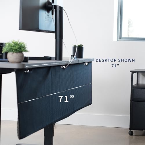 VIVO Black Under Desk 71 in Cable Management Sleeve, DESK-SKIRT-71 - Image 5