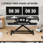 SANODESK 40" Desk Converter, Height Adjustable Sit to Stand Riser, Dual Monitor and Laptop Workstation with Wide Keyboard Tray, Modern Minimalist Design, Black - Image 7