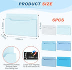 Fuutreo Magnetic Wall File Holder,6pcs,Ocean Color,Horizontal-large - Image 2