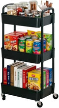 Sywhitta 3-Tier Plastic Rolling Utility Cart with Wheels for Storage,Black by haseverythingyouneed