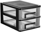 DOITOOL 2 Tier Plastic Drawer Type Closet, Plastic Home Office Storage Organizer, Makeup Organizer Storage Station Cube, Cosmetics Jewelry Storage Box for Bathroom, Dorm, Desk, Countertop, Office by DOITOOL